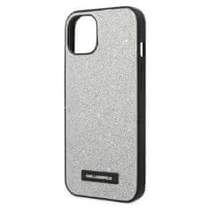 Karl Lagerfeld KLHCP14MG2ELS hard silikonové pouzdro iPhone 14 PLUS 6.7" silver Glitter Plaque Logo