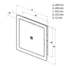 HACO Dvířka vanová nerez NVD, 300 x 300 mm 0123