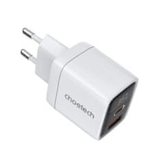 Choetech PD6052 GaN síťová nabíječka USB / USB-C 35W, bíla