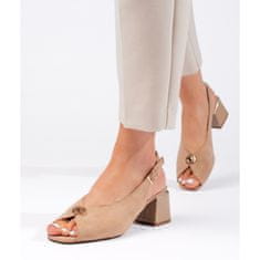 Elegantní semišové sandály na podpatku velikost 41