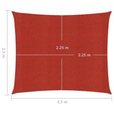Vidaxl Plachta proti slunci 160 g/m² červená 2,5 x 2,5 m HDPE