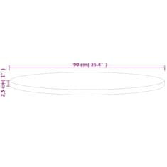 Vidaxl Kulatá stolní deska Ø90x2,5 cm masivní dub bez povrchové úpravy