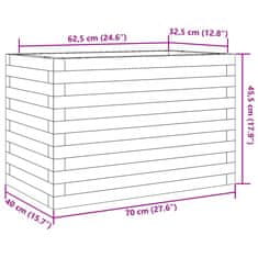 Vidaxl Zahradní truhlík 70 x 40 x 45,5 cm impregnované borové dřevo