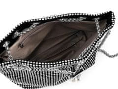 Kraftika 1ks černá crystal kabelka stahovací s kamínky 25x14,5 cm