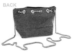 Kraftika 1ks černá crystal kabelka stahovací s kamínky 25x14,5 cm