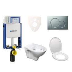 S-Line  Cenově zvýhodněný závěsný WC set Geberit k zazdění + WC Pro - 110.302.00.5ND3