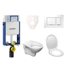 S-Line  Cenově zvýhodněný závěsný WC set Geberit k zazdění + WC Pro - 110.302.00.5ND5