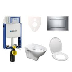 S-Line  Cenově zvýhodněný závěsný WC set Geberit k zazdění + WC Pro - 110.302.00.5ND6