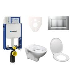 S-Line  Cenově zvýhodněný závěsný WC set Geberit k zazdění + WC Pro - 110.302.00.5ND7