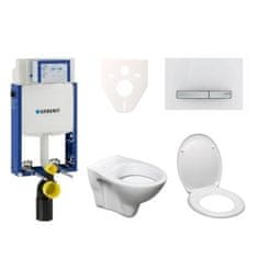 S-Line  Cenově zvýhodněný závěsný WC set Geberit k zazdění + WC Pro - 110.302.00.5ND8