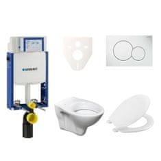 S-Line  Cenově zvýhodněný závěsný WC set Geberit k zazdění + WC Pro - 110.302.00.5NR1