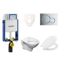 S-Line  Cenově zvýhodněný závěsný WC set Geberit k zazdění + WC Pro - 110.302.00.5NR2