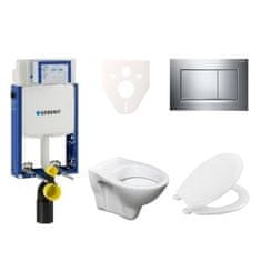 S-Line  Cenově zvýhodněný závěsný WC set Geberit k zazdění + WC Pro - 110.302.00.5NR6