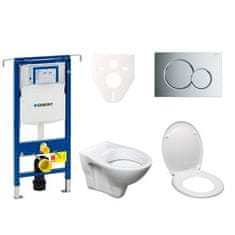 S-Line  Cenově zvýhodněný závěsný WC set Geberit do lehkých stěn / předstěnová montáž+ WC Pro - 111.355.00.5ND2