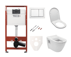 Tece  Cenově zvýhodněný závěsný WC set do lehkých stěn / předstěnová montáž+ WC Vitra Integra vč. sedátka - SIKOTSV0