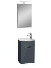 Vitra  Koupelnová sestava s umyvadlem zrcadlem a osvětlením Mia 39x61x28 cm antracit lesk - MIASET40A