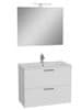  Koupelnová sestava s umyvadlem zrcadlem a osvětlením Mia 79x61x39,5 cm bílá lesk - MIASET80B