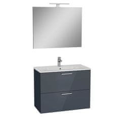 Vitra  Koupelnová sestava s umyvadlem zrcadlem a osvětlením Mia 79x61x39,5 cm antracit lesk - MIASET80A
