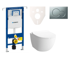 Vitra  Cenově zvýhodněný závěsný WC set Geberit do lehkých stěn / předstěnová montáž+ WC Shift - SIKOGES4N3