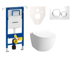 Vitra  Cenově zvýhodněný závěsný WC set Geberit do lehkých stěn / předstěnová montáž+ WC Shift - SIKOGES4N4