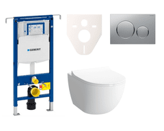 Vitra  Cenově zvýhodněný závěsný WC set Geberit do lehkých stěn / předstěnová montáž+ WC Shift - SIKOGES4N42