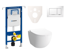 Vitra  Cenově zvýhodněný závěsný WC set Geberit do lehkých stěn / předstěnová montáž+ WC Shift - SIKOGES4N5