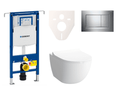 Vitra  Cenově zvýhodněný závěsný WC set Geberit do lehkých stěn / předstěnová montáž+ WC Shift - SIKOGES4N6