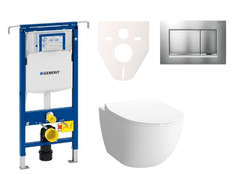 Vitra  Cenově zvýhodněný závěsný WC set Geberit do lehkých stěn / předstěnová montáž+ WC Shift - SIKOGES4N7
