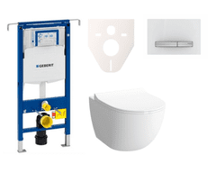 Vitra  Cenově zvýhodněný závěsný WC set Geberit do lehkých stěn / předstěnová montáž+ WC Shift - SIKOGES4N8