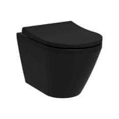 Vitra  WC závěsné Integra Rim-Ex včetně sedátka se soft close, zadní odpad, černý - 7041-083-6285