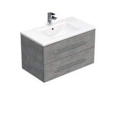 SAT Naturel Koupelnová skříňka s umyvadlem Cube Way 80x53x46 cm beton mat - CUBE46802BEMOD