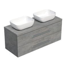 Naturel  Koupelnová skříňka pod umyvadlo s deskou Cube Way 120x53x46 cm beton mat - CUBE461203BESAT45