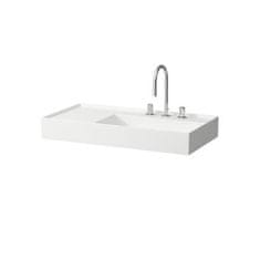 LAUFEN  Kartell umyvadlo s odkládací plochou vlevo bílá 90x46cm, 1 otvor pro baterii - H8103394001111