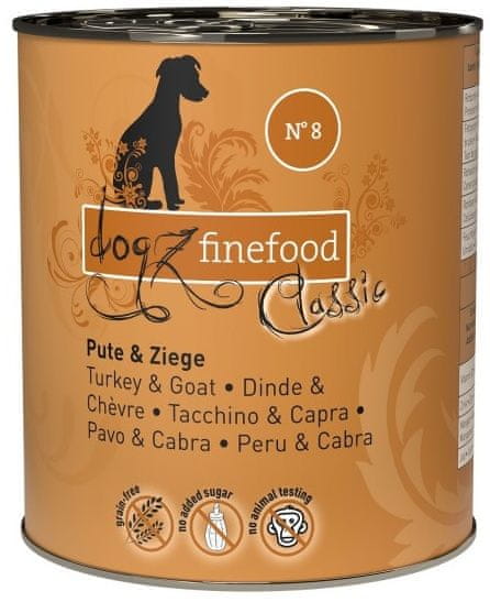 4DOG Dogz Finefood Classic N.08 Krůta A Kozí Konzerva 800G