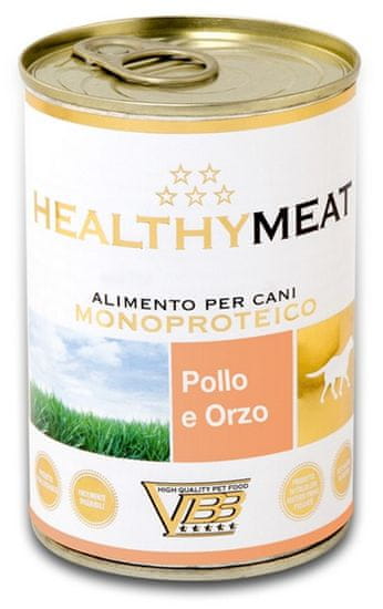 4DOG Healthy Meat Pes Mono Kuře A Ječmen Konzerva 400G