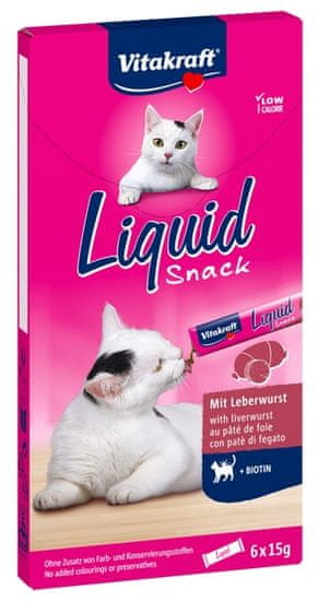 Vitakraft Cat Liquid-Snack Z Játra A Biotin 6X15G [58066]