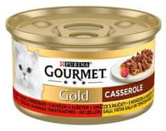 Gourmet Gold Hovězí A Kuřecí Maso V Rajčatové Omáčce 85G (1 kus)