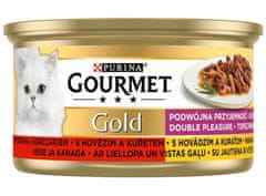 Gourmet Gold Hovězí A Kuře V Omáčce 85G