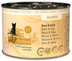 Catz finefood  Classic Kitten N.07 Hovězí A Telecí Konzerva 200G