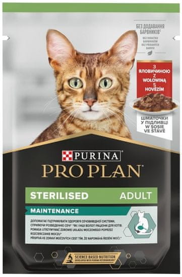 Purina Pro Plan  Plan Cat Sterilised Hovězí Sáček 85G