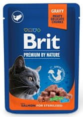 Brit Premium By Nature Cat Sterilised Salmon Omáčka Sáček 100G