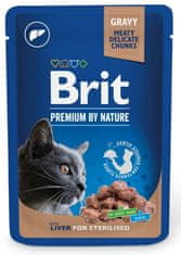 Brit Premium By Nature Cat Sterilised Liver Omáčka Sáček 100G