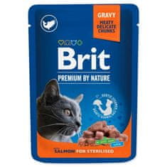 Brit Premium By Nature Cat Sterilised Salmon Omáčka Sáček 100G