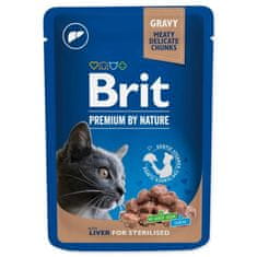 Brit Premium By Nature Cat Sterilised Liver Omáčka Sáček 100G