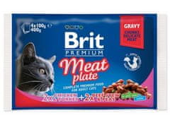 Brit Premium Cat Adult Meat Plate Sáčky 4X100G