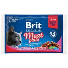 Brit Premium Cat Adult Meat Plate Sáčky 4X100G