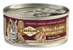 Carnilove Cat Turkey & Reindeer - Krůta A Sob Plechovka 100G