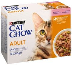 Purina Cat Chow  Chow Losos A Zelené Fazolky Sáčky 10X85G