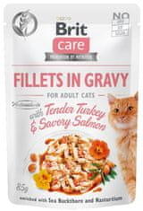 Brit Care Cat Filets In Gravy Tender Sáček S Krocaním A Pikantním Lososem 85G