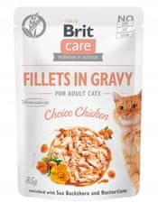 Brit Care Cat Filety V Gravy Choice Kuřecí Sáček 85G